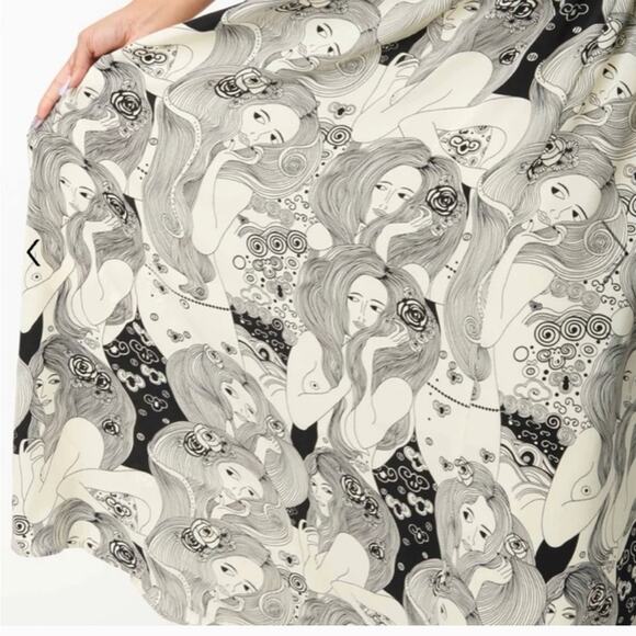 Unique Vintage Smak Parlour NWT Psychedelic 60s Goddess Print Maxi Dress Sz M # - Picture 4 of 7